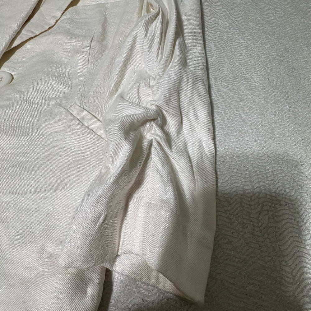 Esley Cream Linen Blazer Size M - Picture 12 of 14
